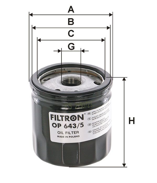 Olejový filtr Filtron OP 643/5