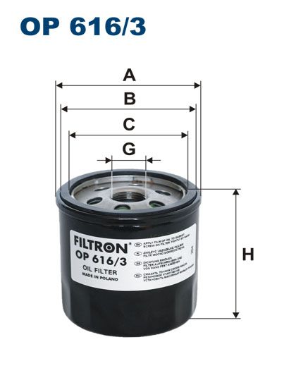 Olejový filtr Filtron OP 616/3