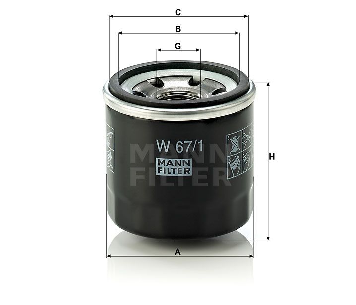 Olejový filtr Mann-Filter W 67/1