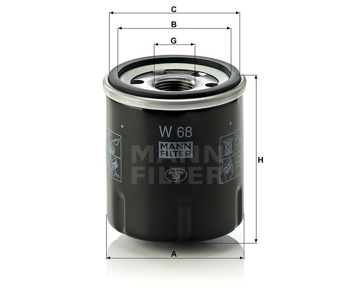 Olejový filtr Mann-Filter W 68