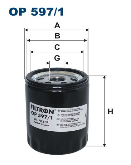 Olejový filtr Filtron OP 597/1